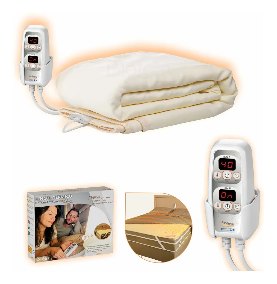 Lençol Térmico Bio Term Casal Digital Bivolt