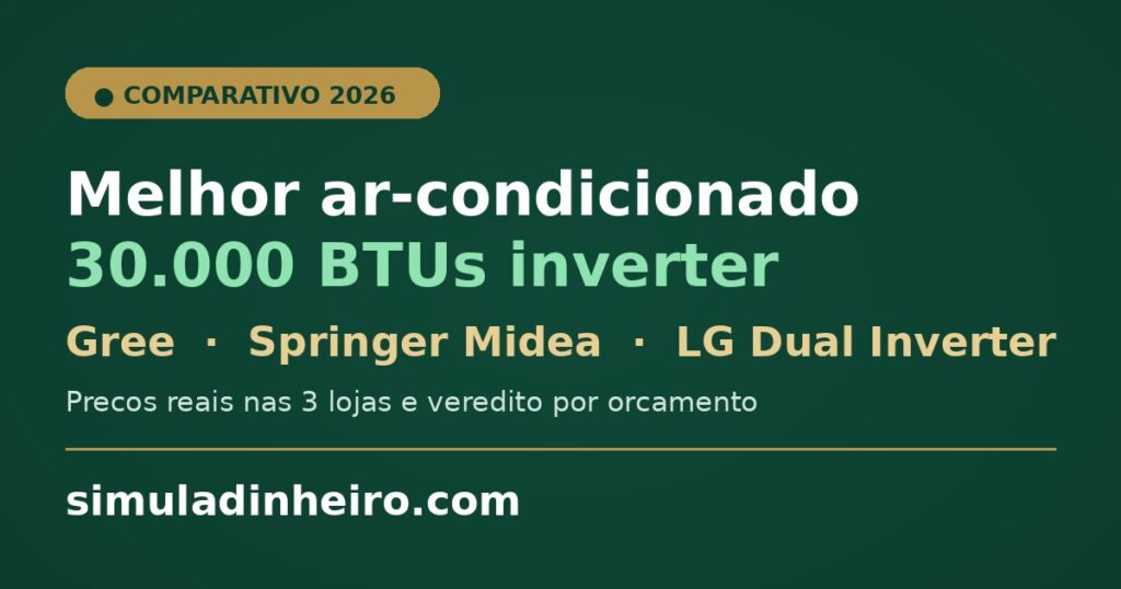 Melhor ar-condicionado 30.000 BTUs inverter em 2026: Gree, Springer Midea ou LG?