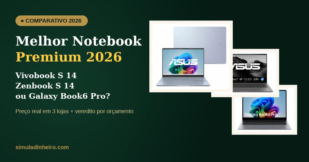 Melhor Notebook Premium 2026: Vivobook S 14, Zenbook S 14 ou Galaxy Book6 Pro?