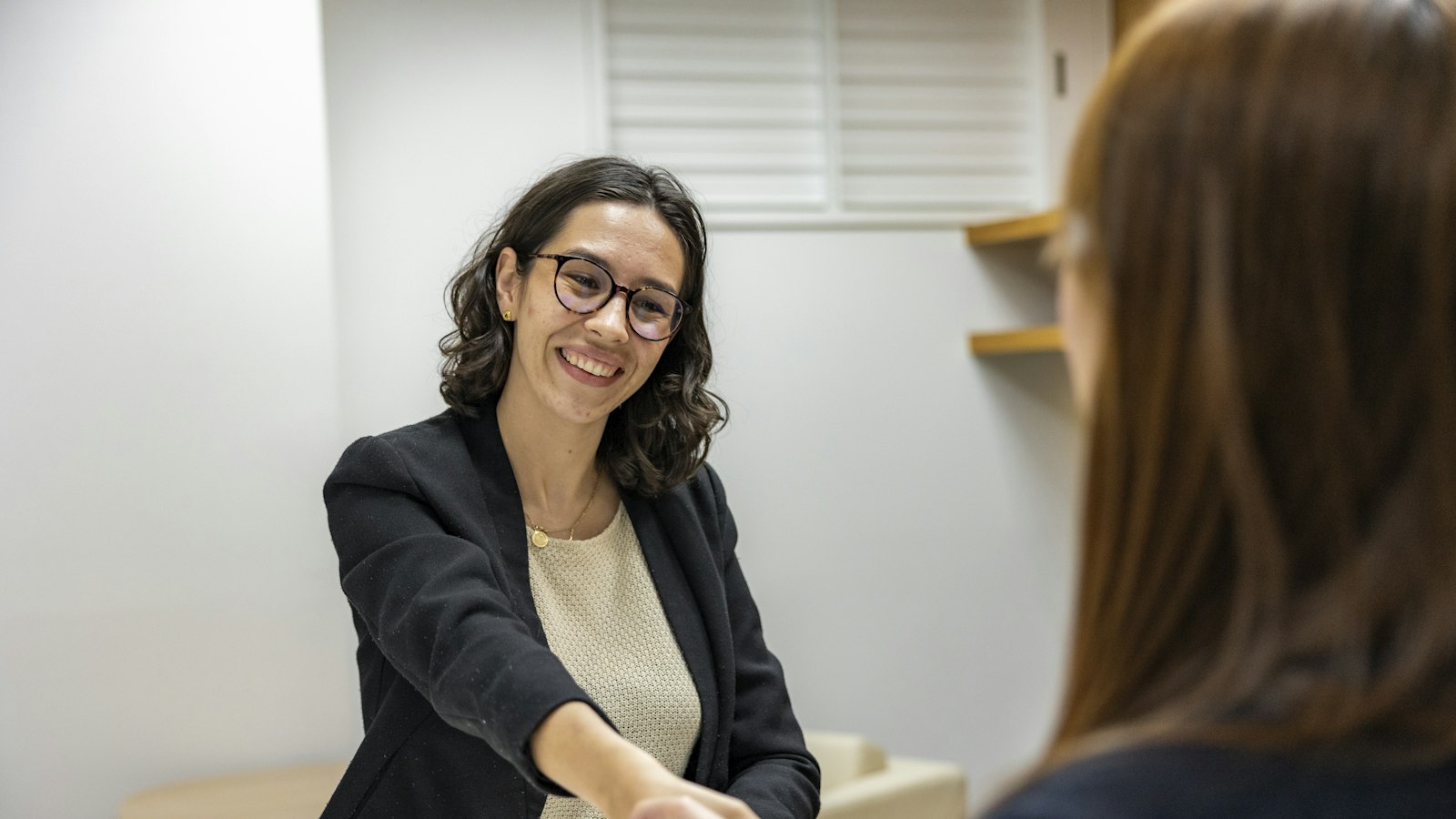 Entrevista de emprego com aperto de mãos