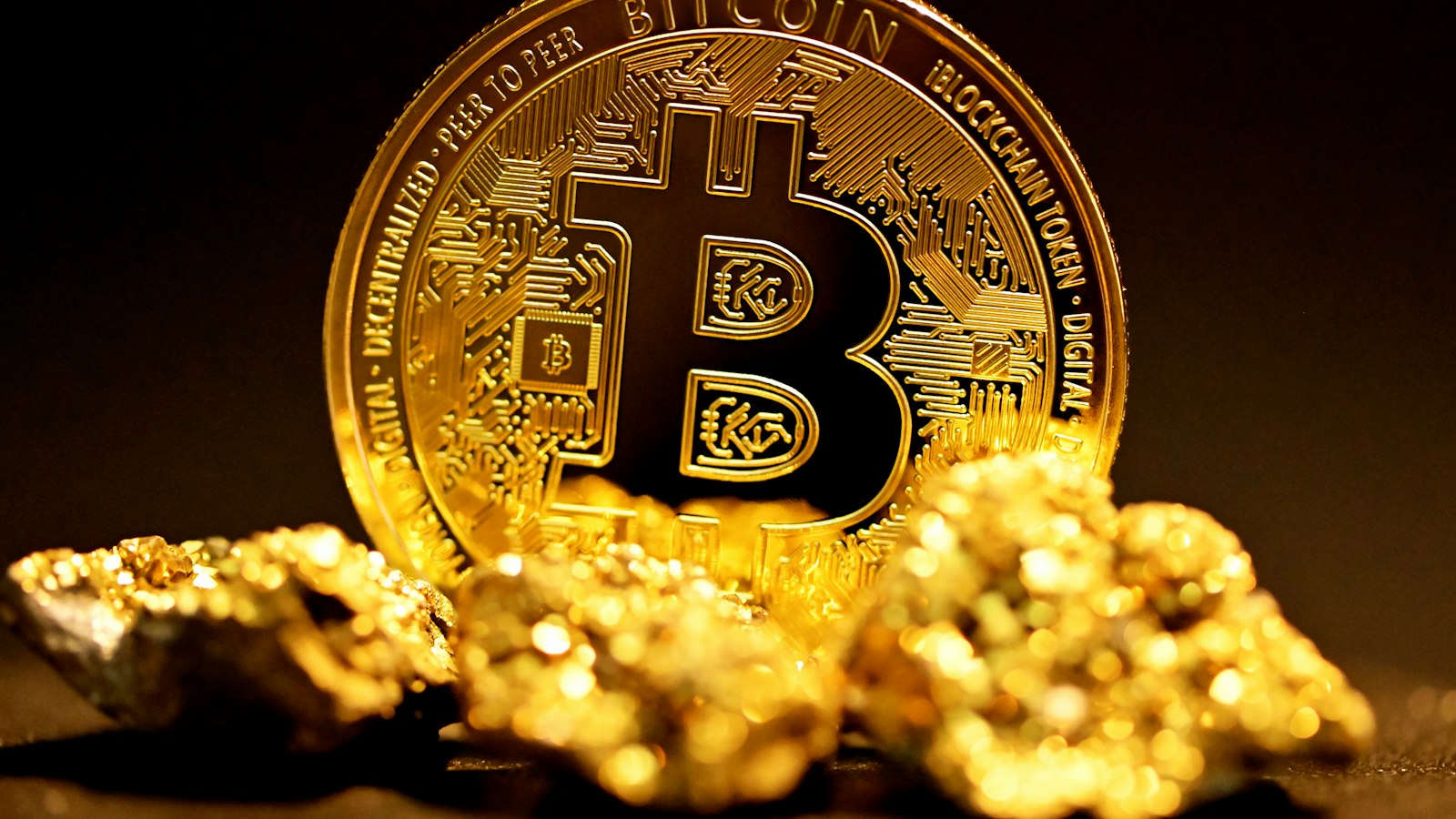Moeda de bitcoin dourada